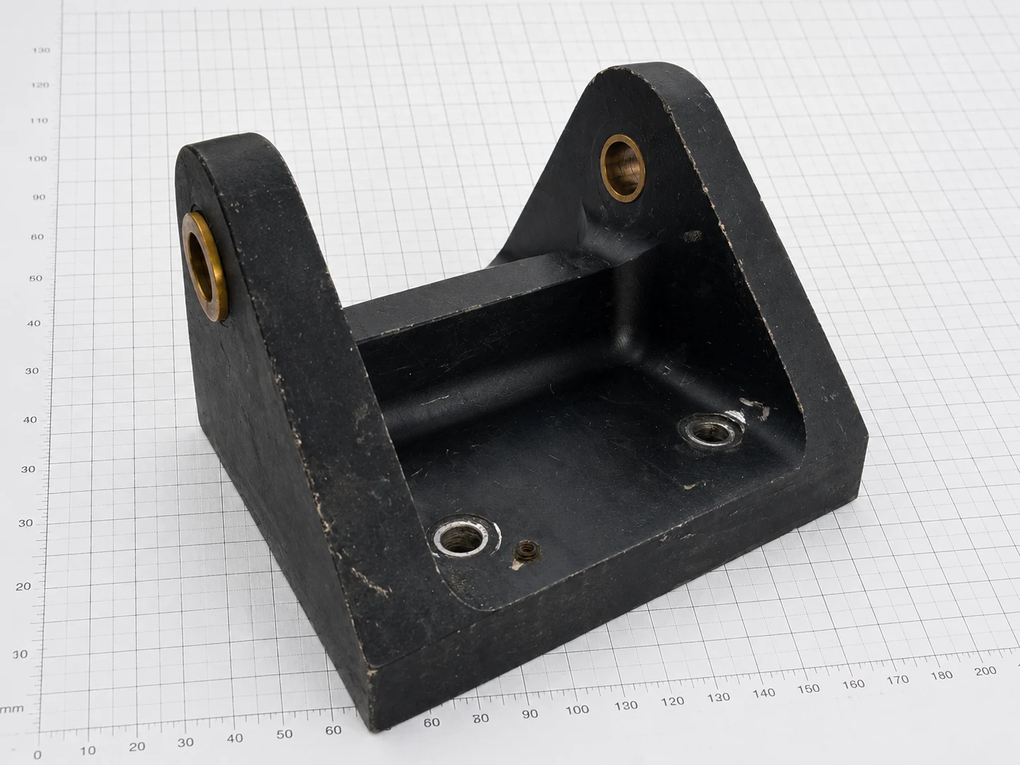 Corroded original rudder bracket before remanufacture
